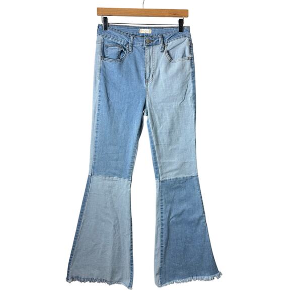 Altar’d State Jeans Women’s 28 Patchwork Flared High Rise Stretch Boho Hippie - Picture 1 of 11